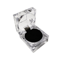 Delicate Clear Jewelry Packaging Acrylic Box with Flocking Insert for Ring