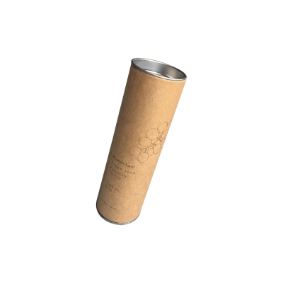 Kraft Round Paper Tube Packaging with Metal Tin Lid